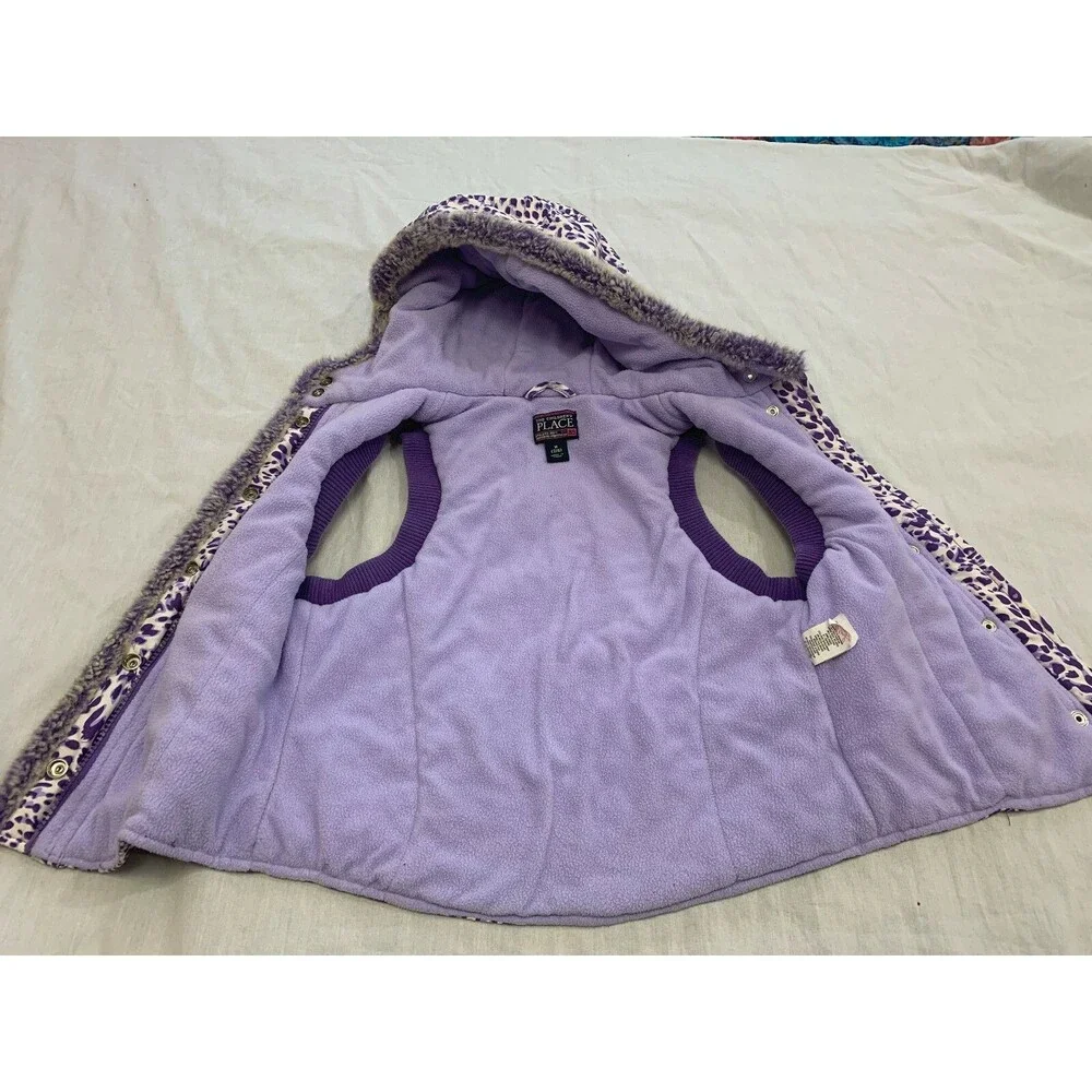 THE CHILDRENS PLACE GIRLS HOODED VEST SIZE 7/8
